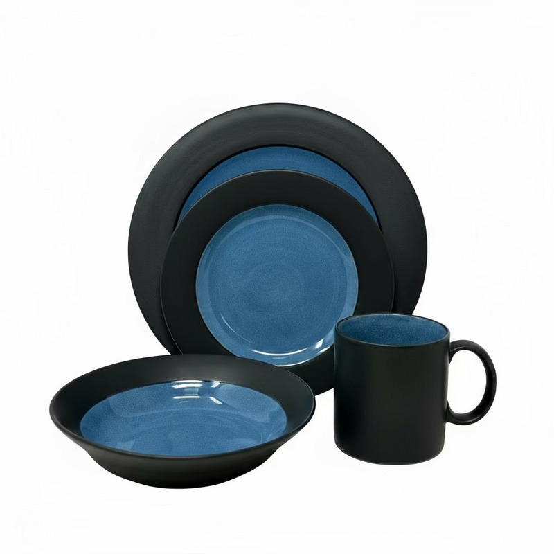 Noritake Epoch Zoom Blue Collection 4-Piece Place Setting
