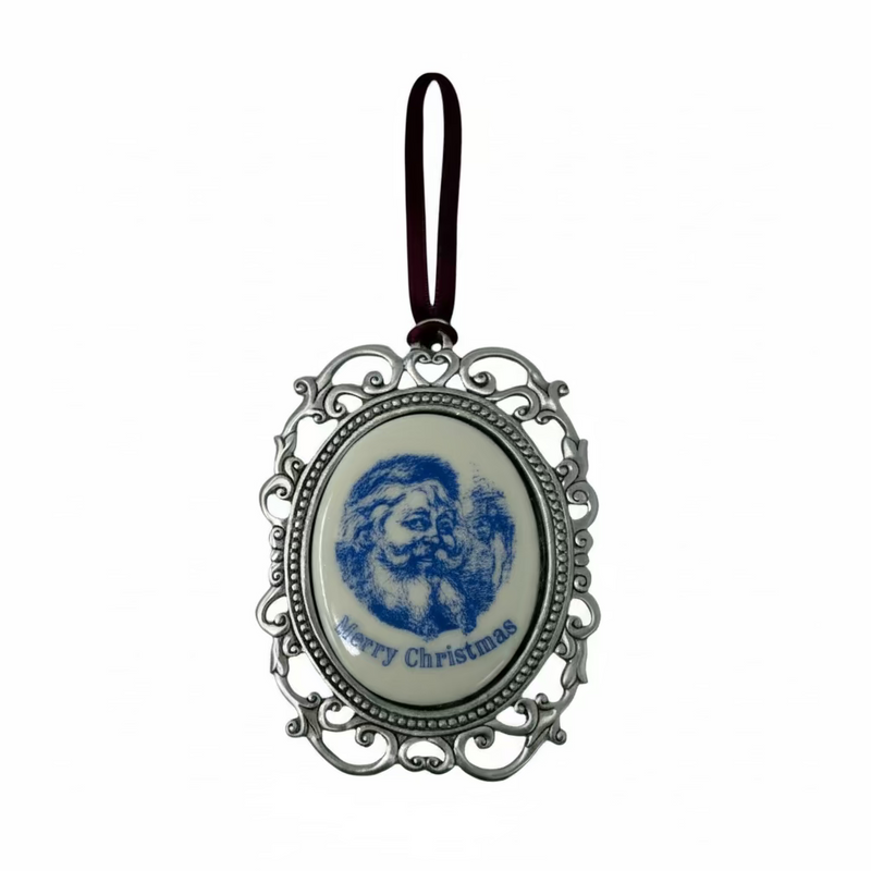 Seagull Seagull Pewter Merry Christmas Santa Ornament