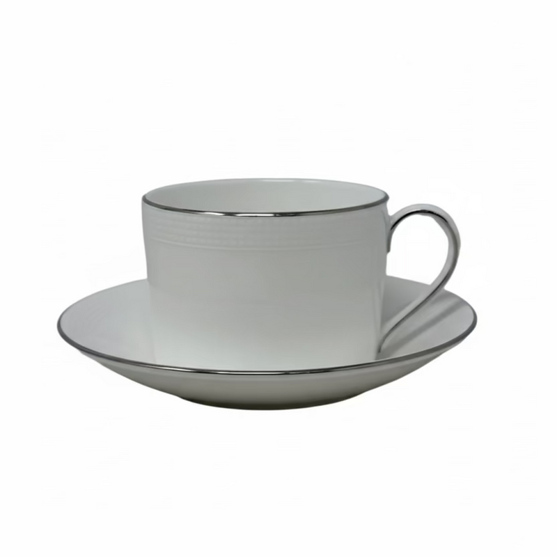 Wedgwood Wedgwood Vera Wang Blanc Sur Blanc Teacup & Saucer Set