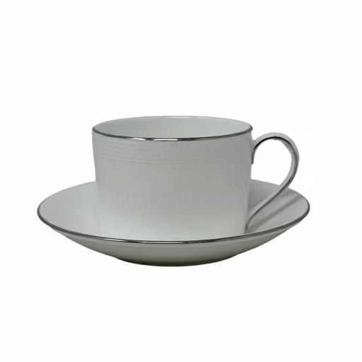 Wedgwood Wedgwood Vera Wang Blanc Sur Blanc Teacup & Saucer Set