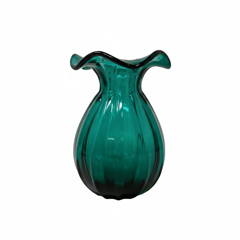 Lemontree Le Mediterannea Ruffled Green Vase 5 5/8" (15cm)