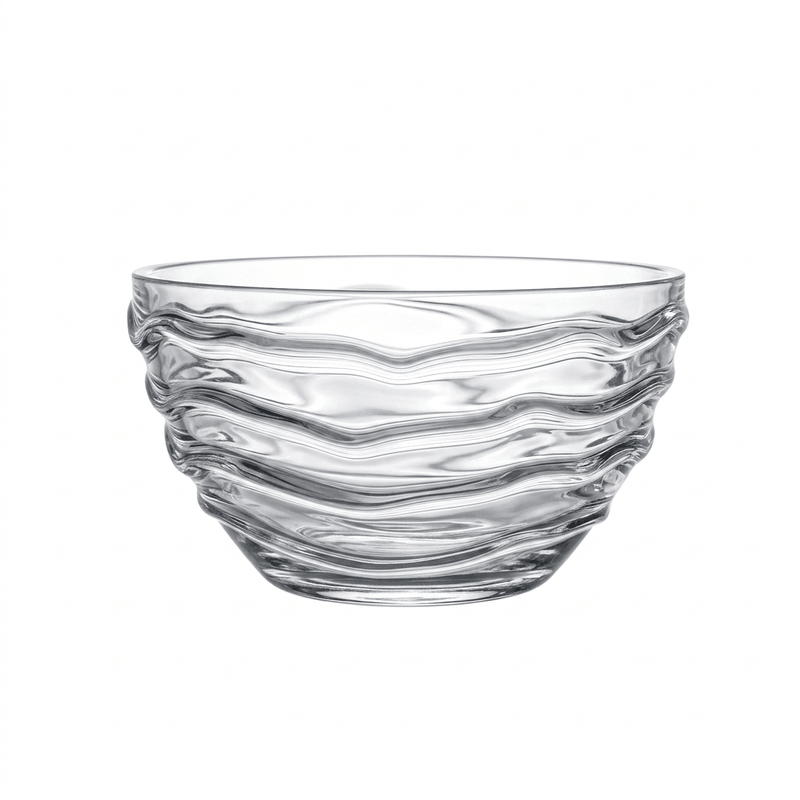 Alman Alman Mouth Blown Verre Souffle Ripple Bowl