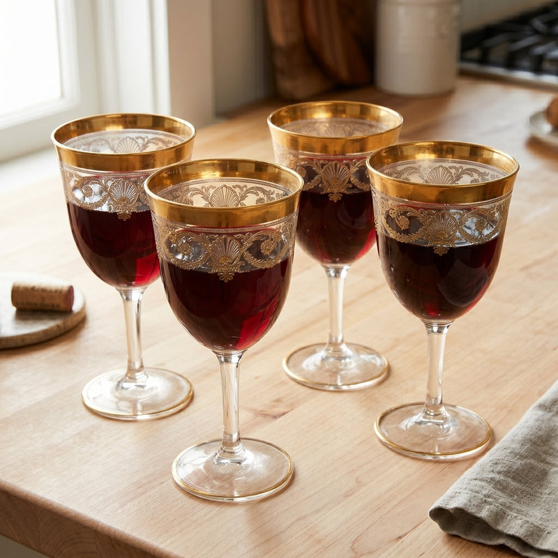 Bohemia Crystal_Bohemia Crystal 19th Century France Gilded Cordial Glass_