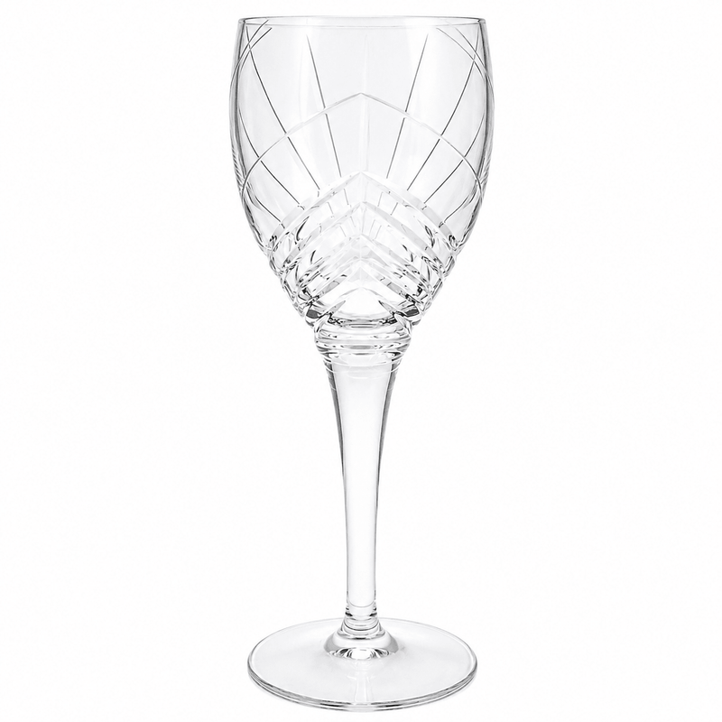 Bohemia Crystal Bohemia Crystal Frosted Geometric Leaf Wine Glass