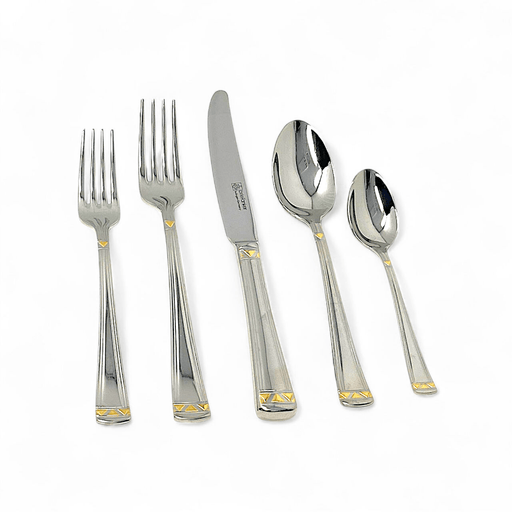 Briefranker Briefanker Solingen Aradena with Gold Accent Flatware - 5 Piece Place Setting