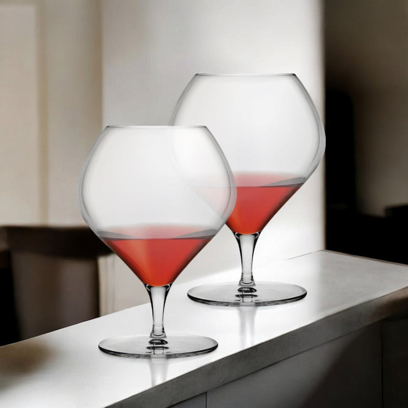 Browne & Co Nude Fantasy Cognac Stemware Glass Set of 2