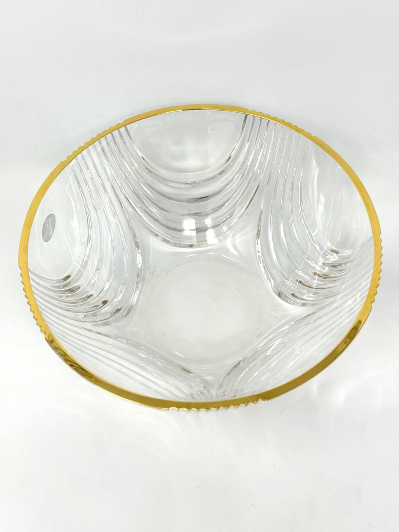 cevik Cevik Crystal Gold Rim Round Bowl   