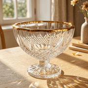Cristal D'Arques_Cristal D'Arques Longchamp Gold Footed Fruit Bowl_