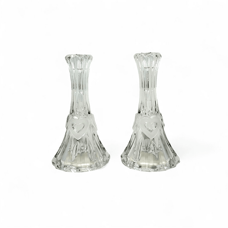 Evita Evita Crystal Sweet Heart Candle Stick - Pair