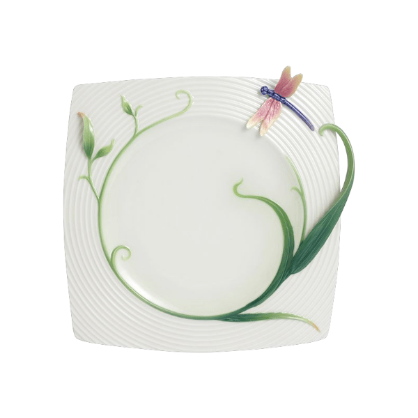 Franz Porcelain Franz Collection PEACE & HARMONY BAMBOO ORNAMENTAL SQUARE PLATE