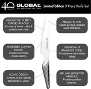 Global Global Knives 40th Anniversary - 3 Piece Knife Set