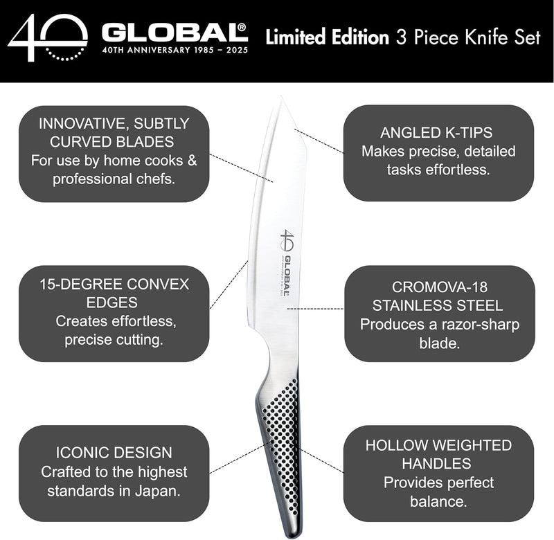 Global Global Knives 40th Anniversary - 3 Piece Knife Set