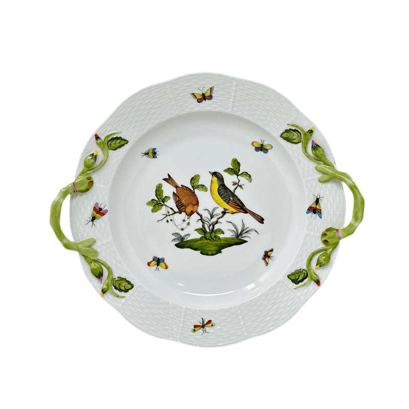 Herend Herend Rothschild Bird Cake Plate with Handle