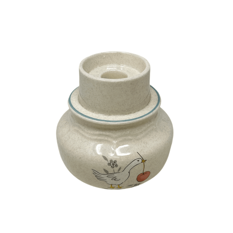 international International Marmalade Blue Bow Geese Candle Stick Holder