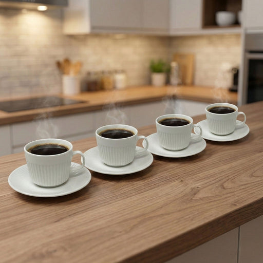 Johnson Brothers Johnson Brothers Athena White Cup & Saucer - Set of 4