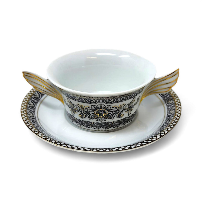 Kitchen Smart VERSACE Marqueterie Cream Soup Cup & Saucer   
