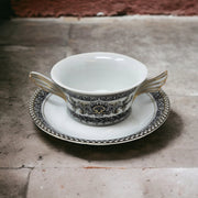 Kitchen Smart VERSACE Marqueterie Cream Soup Cup & Saucer   
