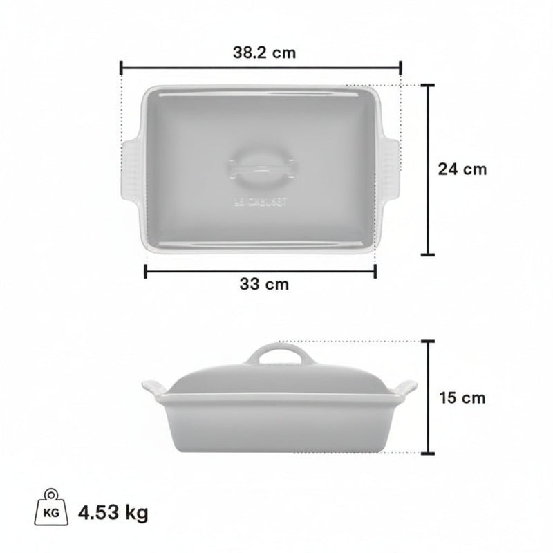 Le Creuset_Le Creuset Heritage (3.8L) Bleu Rivera Rectangular Baking Dish_