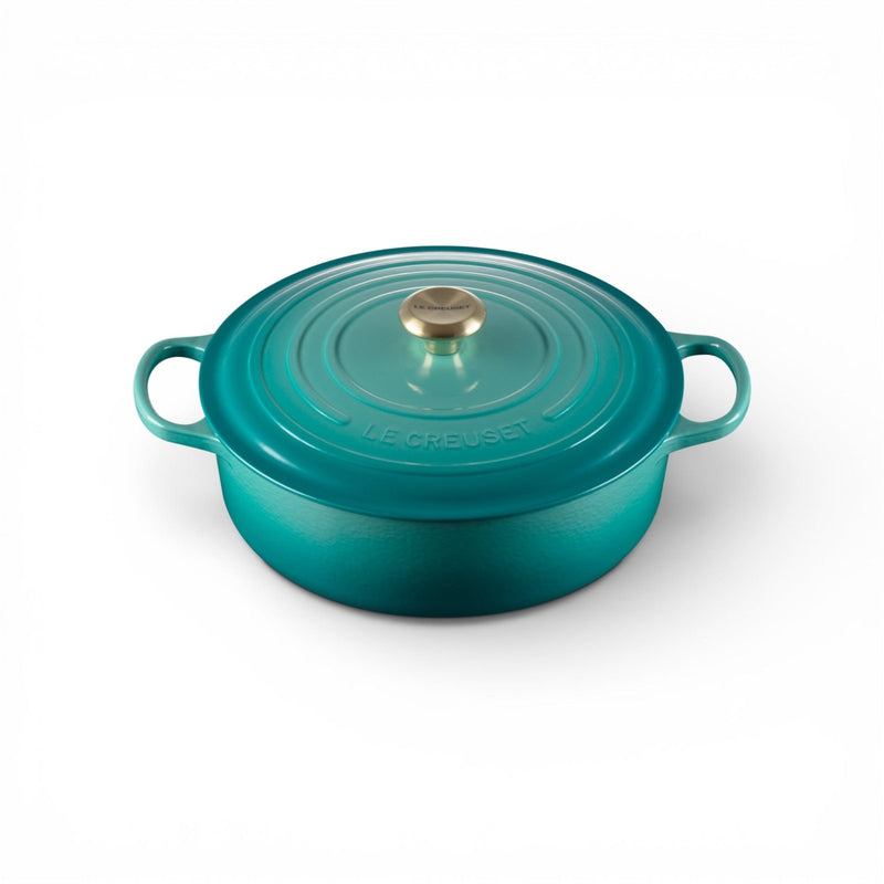 Le Creuset Le Creuset Signature Cast Iron 6.5 QT (6.2L) Shallow Round French Oven Bleu Riviera