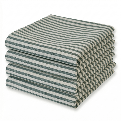 Lemontree Lemon Tree Green Stripe Cloth Napkin - Set of 4
