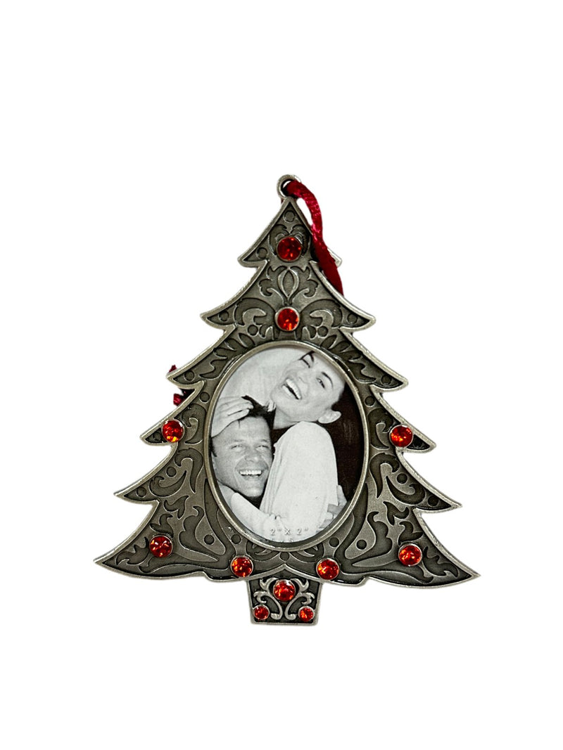 Lemontree Lemontree Pewter Photo Frame Christmas Tree Ornament Red