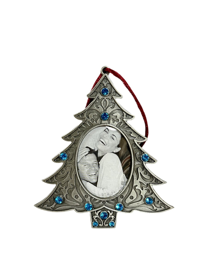 Lemontree Lemontree Pewter Photo Frame Christmas Tree Ornament Blue