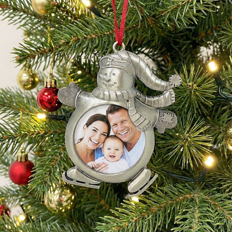 Lemontree_Lemontree Pewter Photo Frame Snowman Ornament_