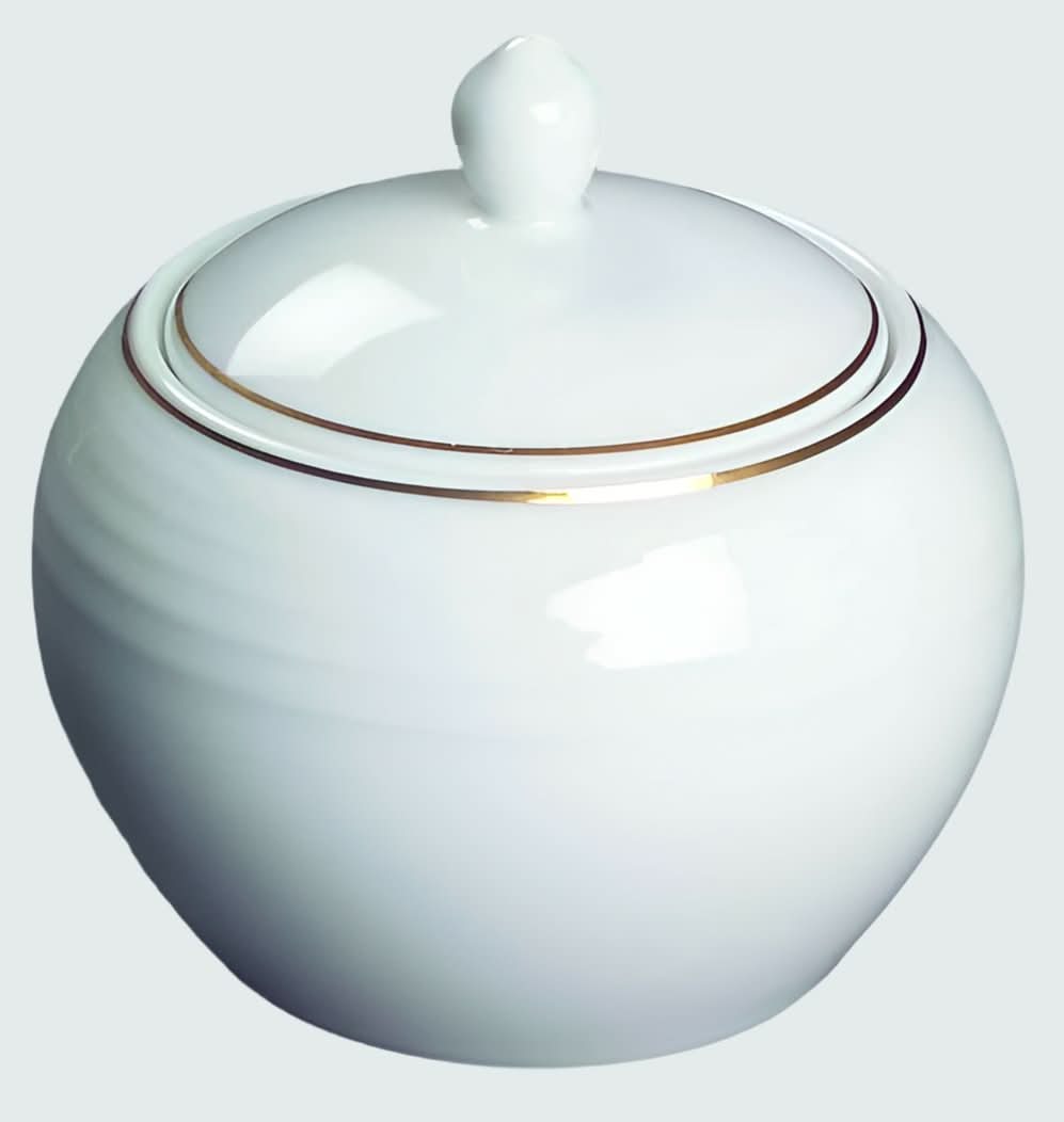 Noritake Holly & Berry Gold Sugar Bowl With Lid - Elegant Porcelain Dining Accessory