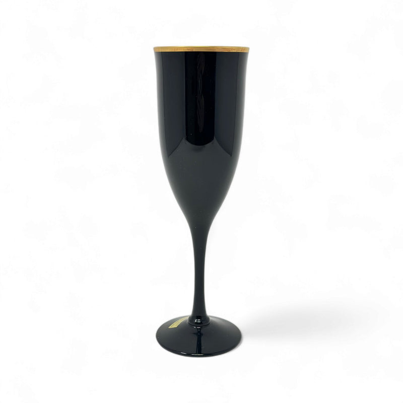 Noritake NORITAKE BLACK AMETHYST REMEMBRANCE EBONY GOLD CHAMPAGNE FLUTE   