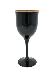 Noritake NORITAKE BLACK AMETHYST REMEMBRANCE EBONY GOLD WINE GLASS   