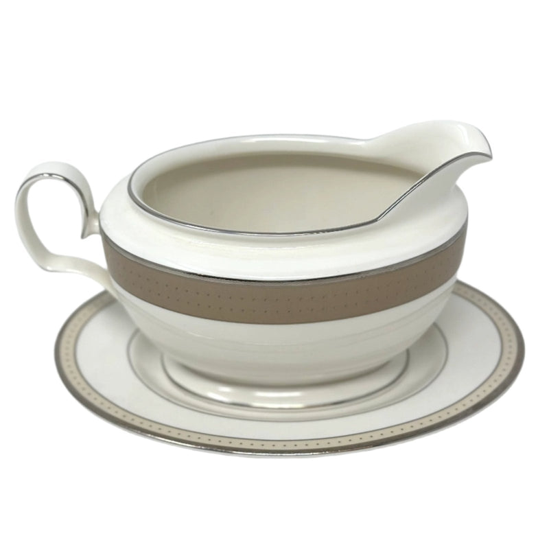 Noritake NORITAKE CAMEROON SAND GRAVY BOAT & STAND   