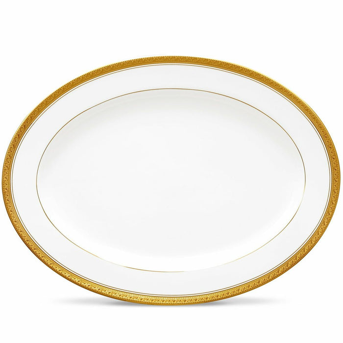 Noritake Crestwood Gold Oval Platter platters Noritake   