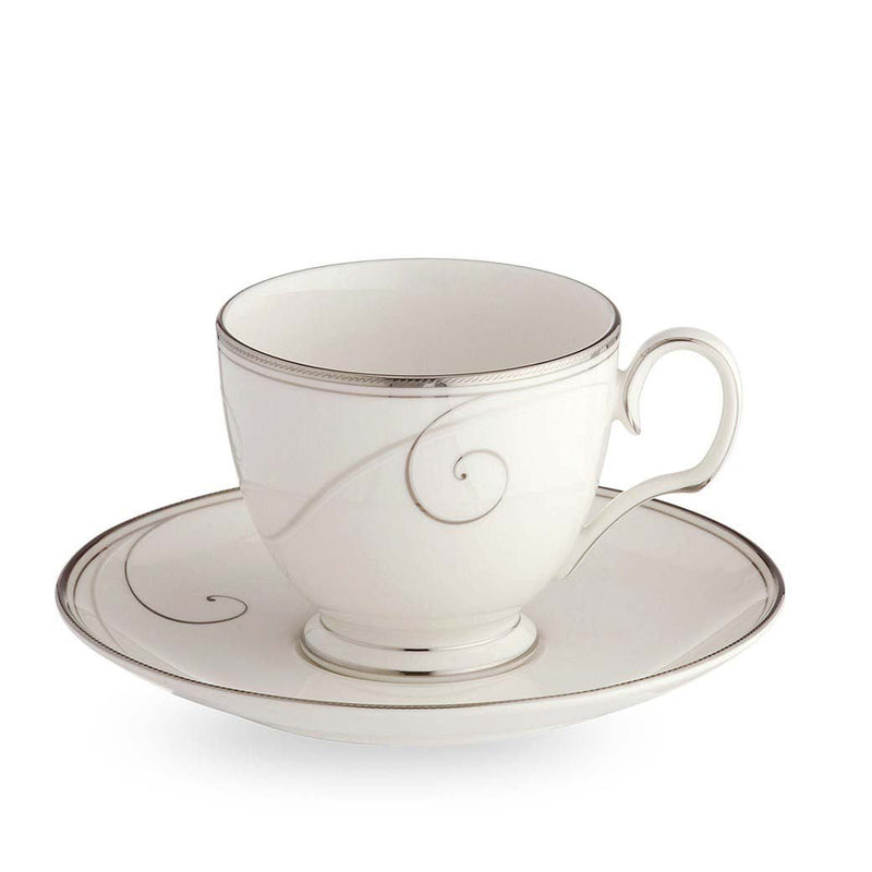 Noritake Noritake Platinum Wave Cup & Saucer Set