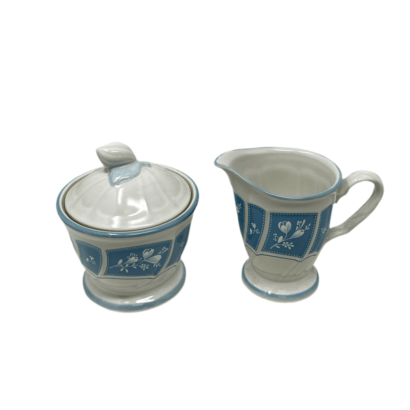 Noritake Noritake Victory Blue Cream & Sugar Set