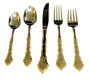 Oneida Oneida Stainless Golden Royal Chippendale 5 Piece setting