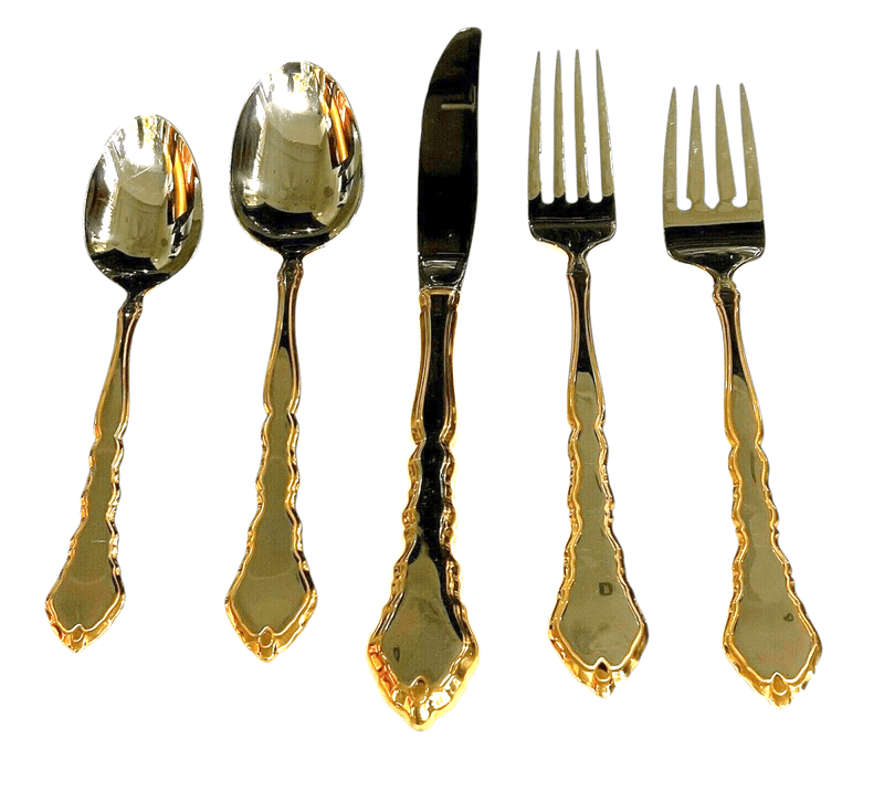Oneida Oneida Stainless Golden Royal Chippendale 5 Piece setting