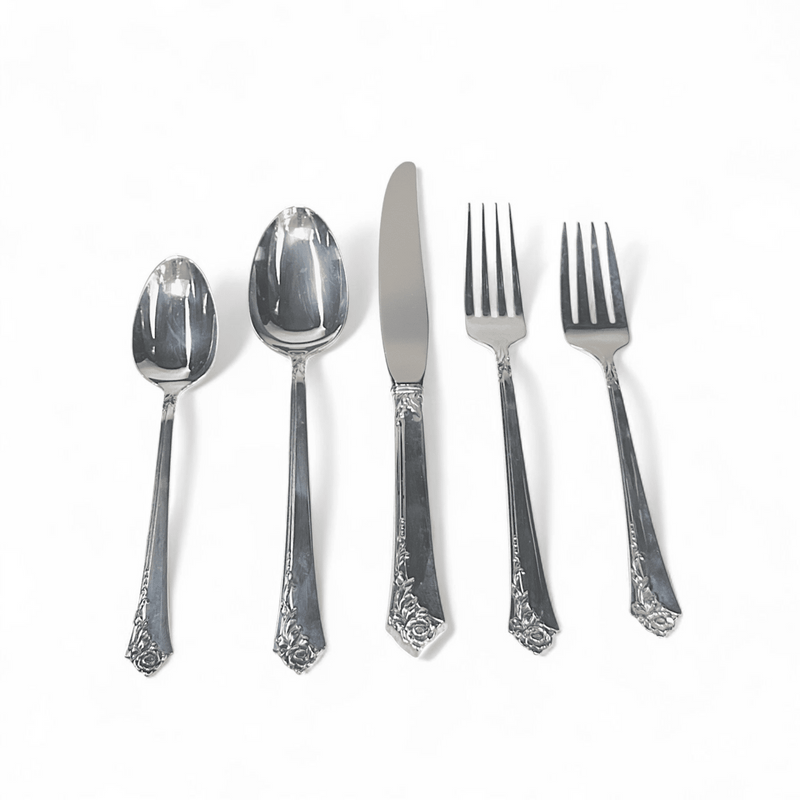 Oneida Oneida Sterling Silver Damask Rose Flatware 5 Piece Place Setting