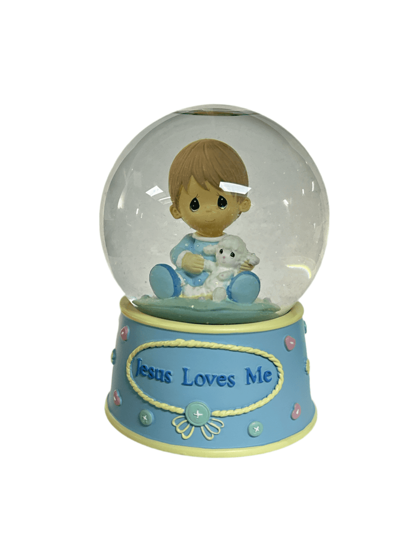 Precious Moments Precious Moments Baby Boy Musical Water Globe Plays "Jesus Loves Me"