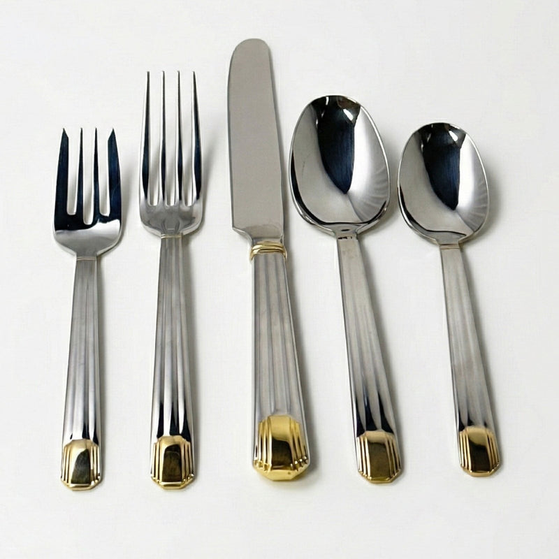 Retroneu Retroneu Gold Ile De France Flatware - 5 Piece Place Setting