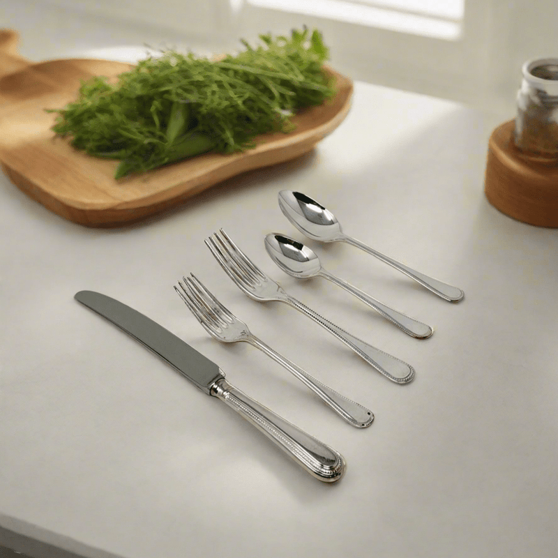 Sheffield Sheffield Silver Plate Flatware Bead - 5 Piece Place Setting