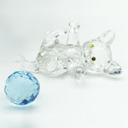 Swarovski SWAROVSKI Crystal KITTEN LYING with blue ball of wool   