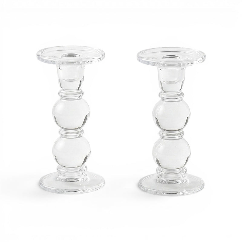 Moda Moda Glass Candle Holders - Set of 2 7" (18cm)