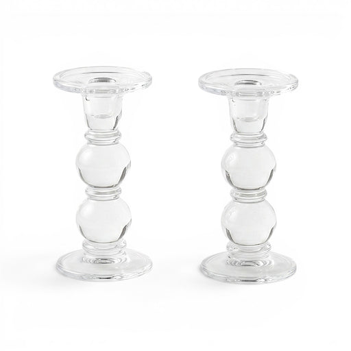 Moda Moda Glass Candle Holders - Set of 2 7" (18cm)