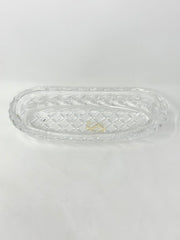 Waterford Waterford Crystal, Fan & Cross Hatch Cuts: Oval Celery Dish   