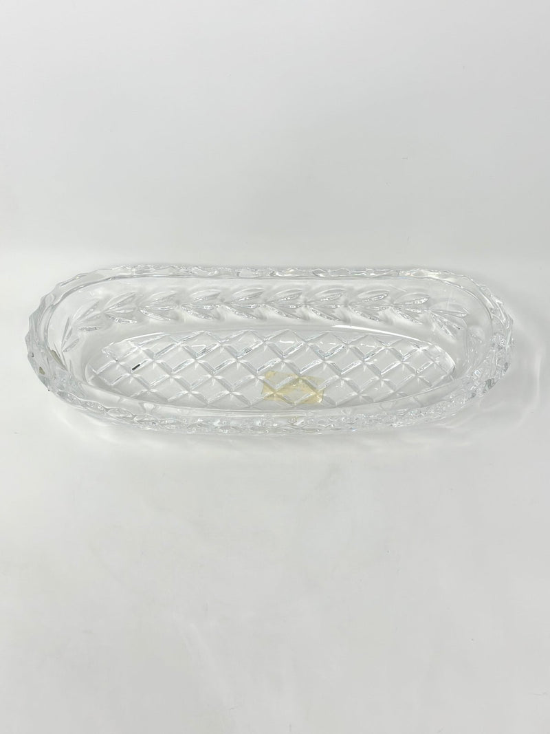 Waterford Waterford Crystal, Fan & Cross Hatch Cuts: Oval Celery Dish   
