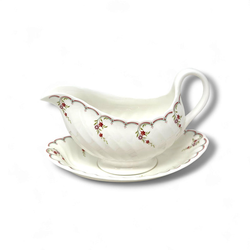 Wedgwood Wedgwood Pink Garland Gravy Boat with Stand   