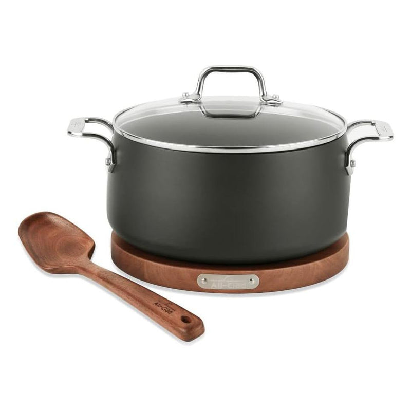 All-Clad All-Clad HA1 Nonstick 6qt Round Dutch Oven with Acacia Trivet and Spoon   