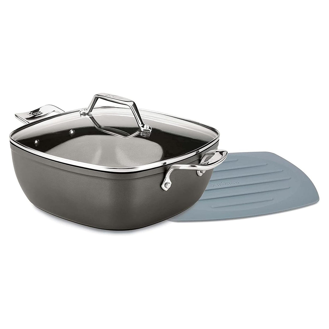 All-Clad Nonstick Essentials 5Qt (4.6L) Simmer & Stew Pan with lid - Bonus Trivet - Kitchen Smart