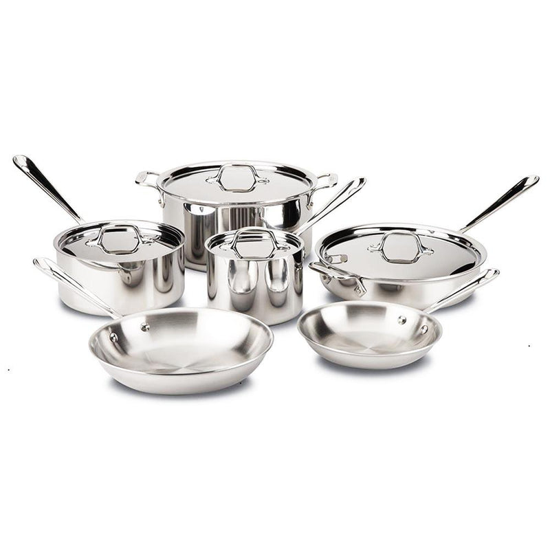 All-Clad All-Clad D3 Stainless Steel Cookware Set - 10 Piece   