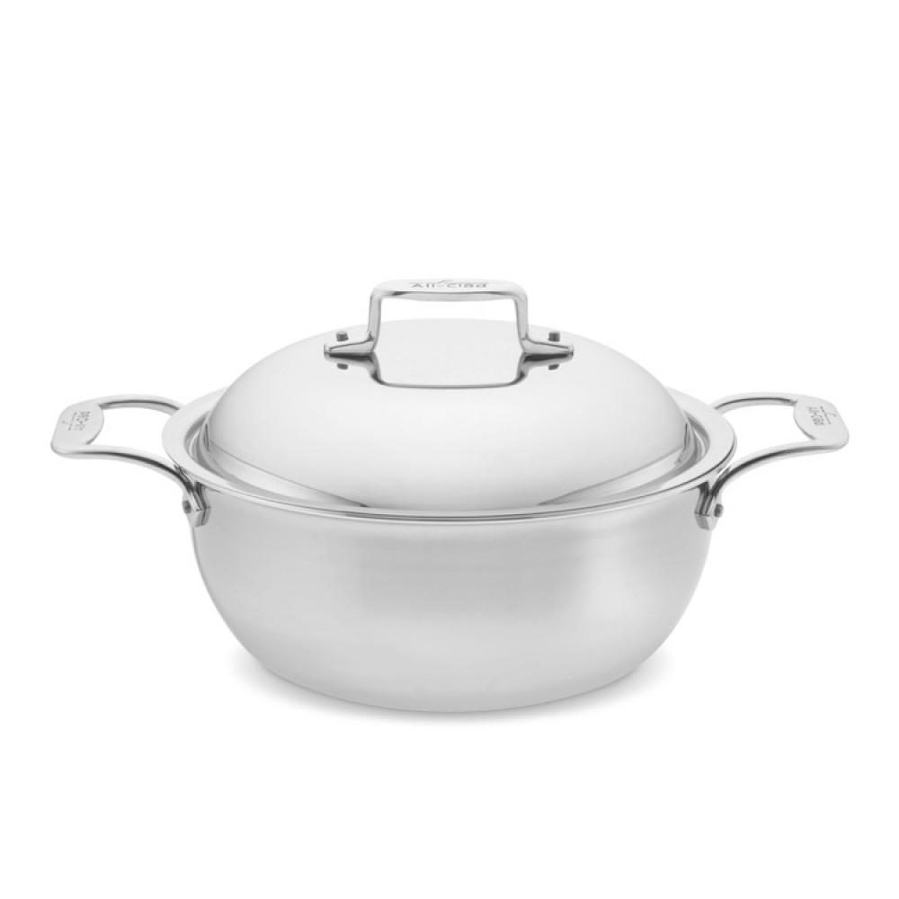All-Clad d5 Brushed Stainless 5.5 QT (5.2L) Dutch Oven with Lid - Kitchen Smart